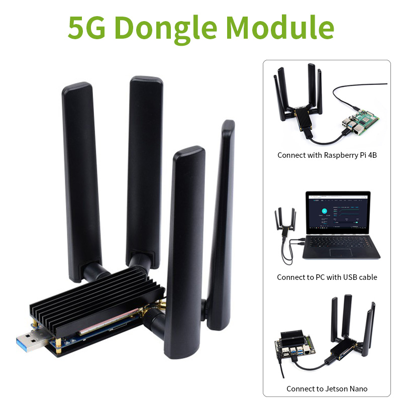 5G Dongle Module USB 3.1 to M. - Pi 4 Case recension och pris